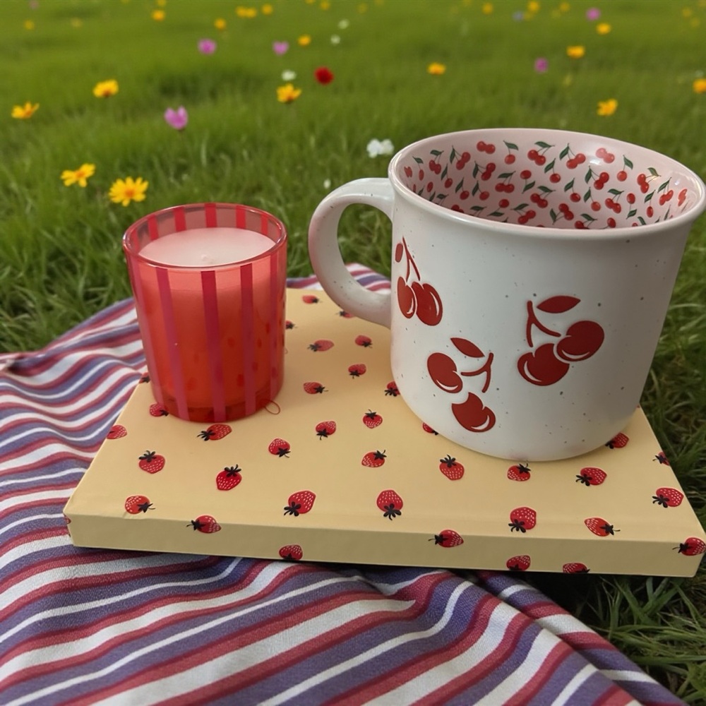 Seeds & Sunshine‎ is Cherry Print Ceramic Mug New - Picture 2 of 9
